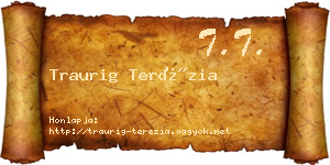 Traurig Terézia névjegykártya